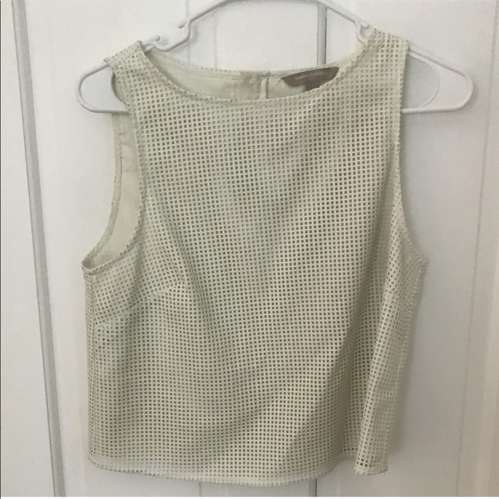 BR white textured top
